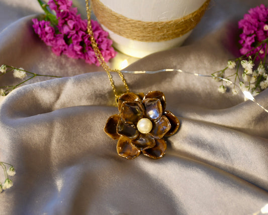 Beautifully Handcrafted Dark Bronze Ceramic Necklace