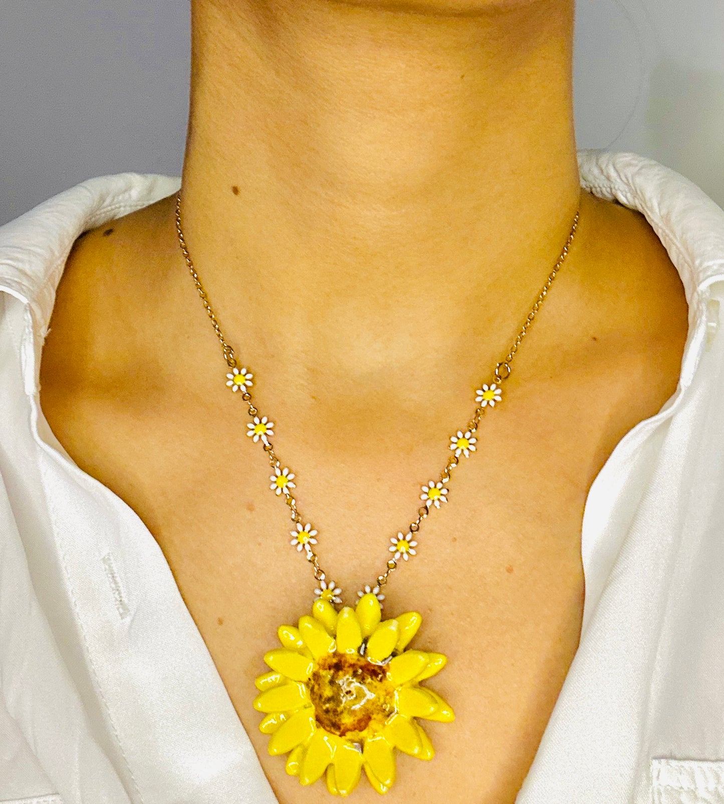 Beautifully Handcrafted Yellow Ceramic Necklace
